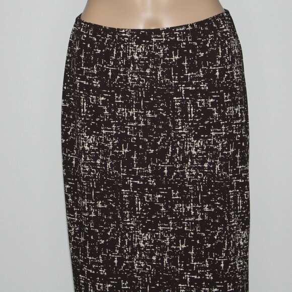 Kenneth Cole New York Women's Brown Abstract Print Skirt with Slit in size M NWT - Picture 4 of 6
